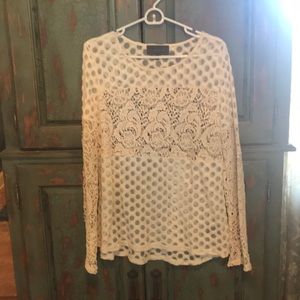 Beautiful Ivory lace and embroidery top